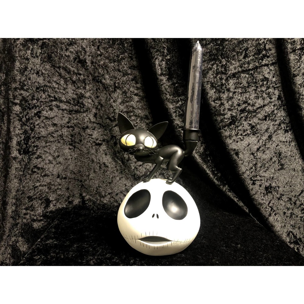 Disney Nightmare Before Christmas Jack Skellington Black Cat Candle Holder